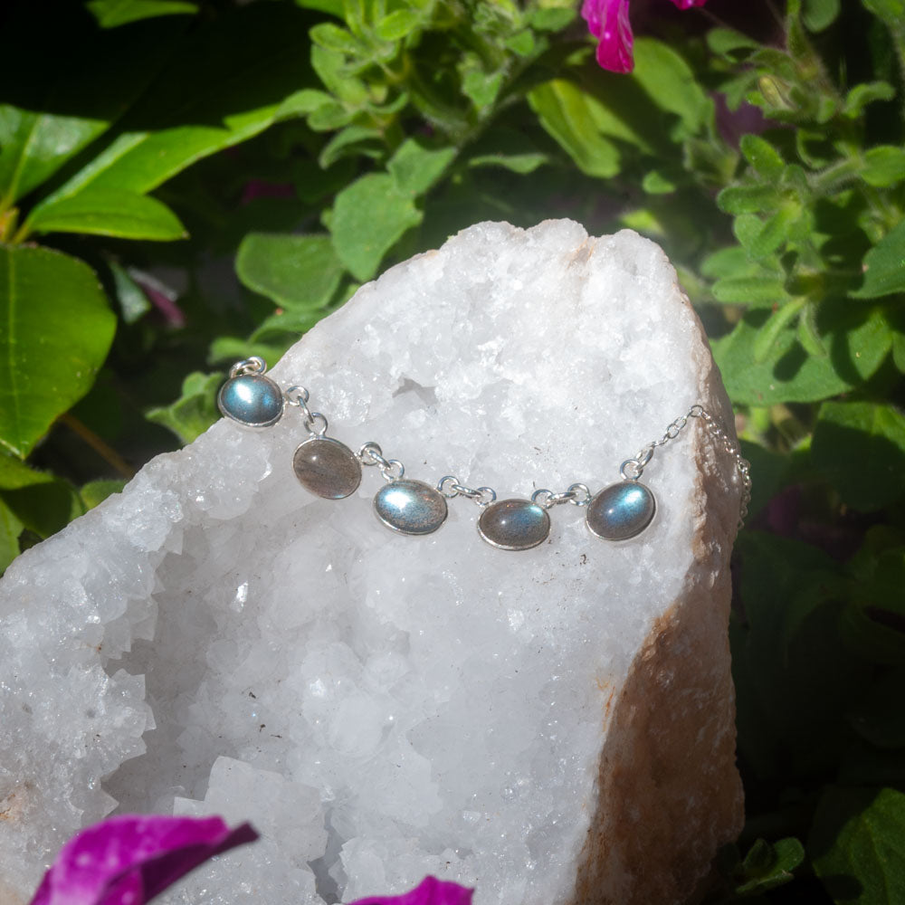 Labradoriet Ketting - 925 Sterling Zilver - Echte Edelsteen - Nikkelvrij