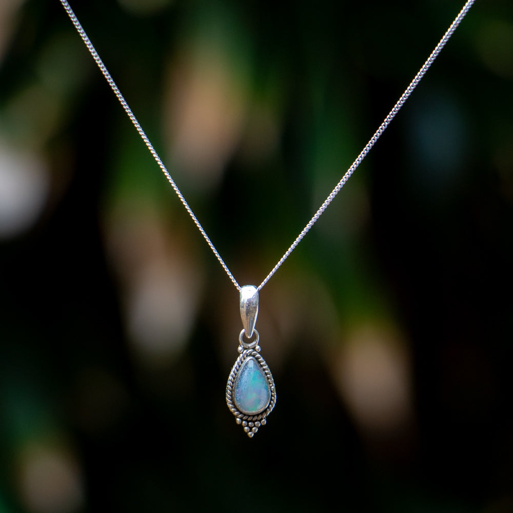 Ethiopisch opaal Ketting - 925 Sterling Zilver - Echte edelsteen - Nikkelvrij