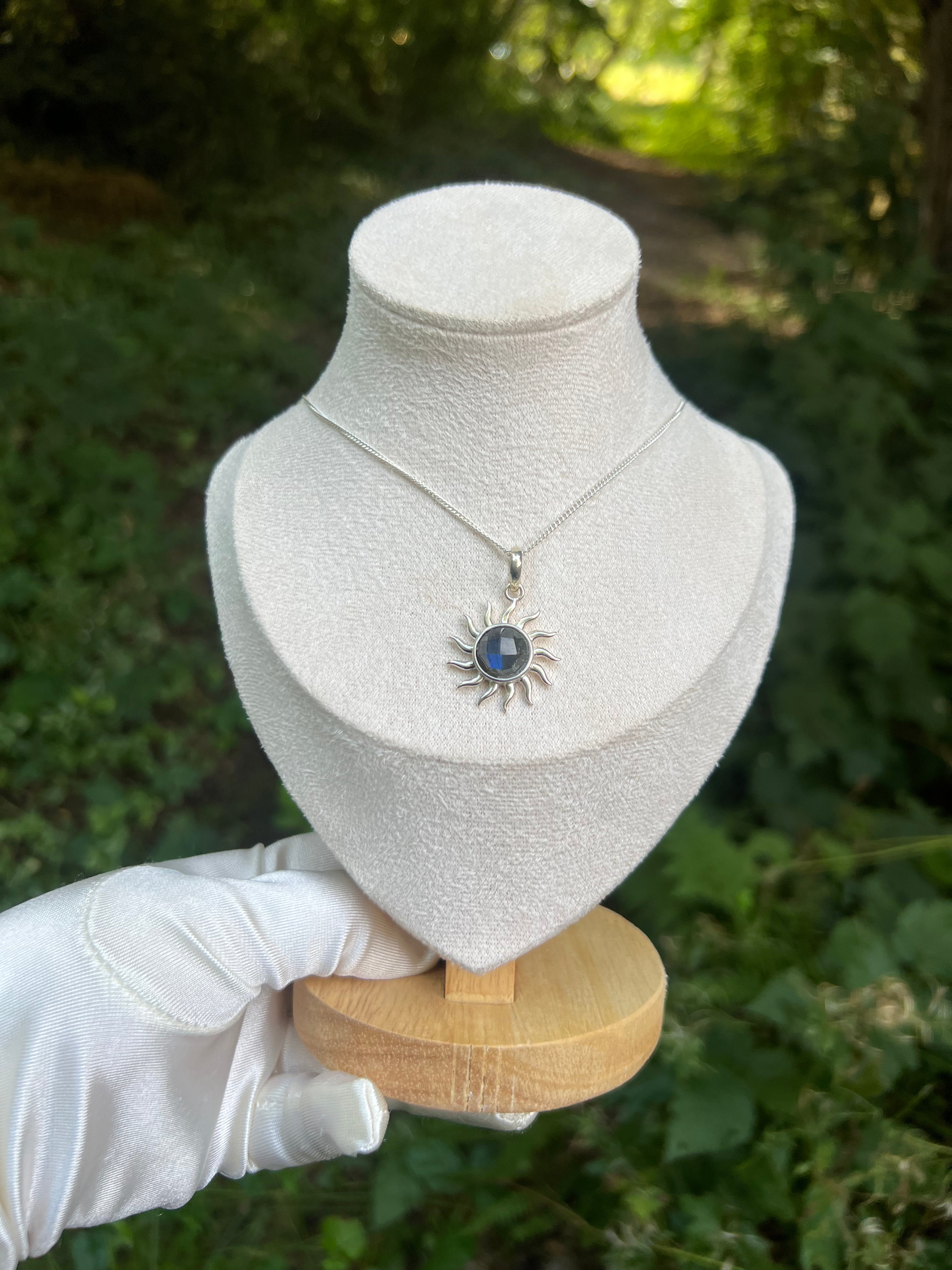 Labradorite Necklace - 925 Sterling Silver - Genuine Gemstone - Nickel Free