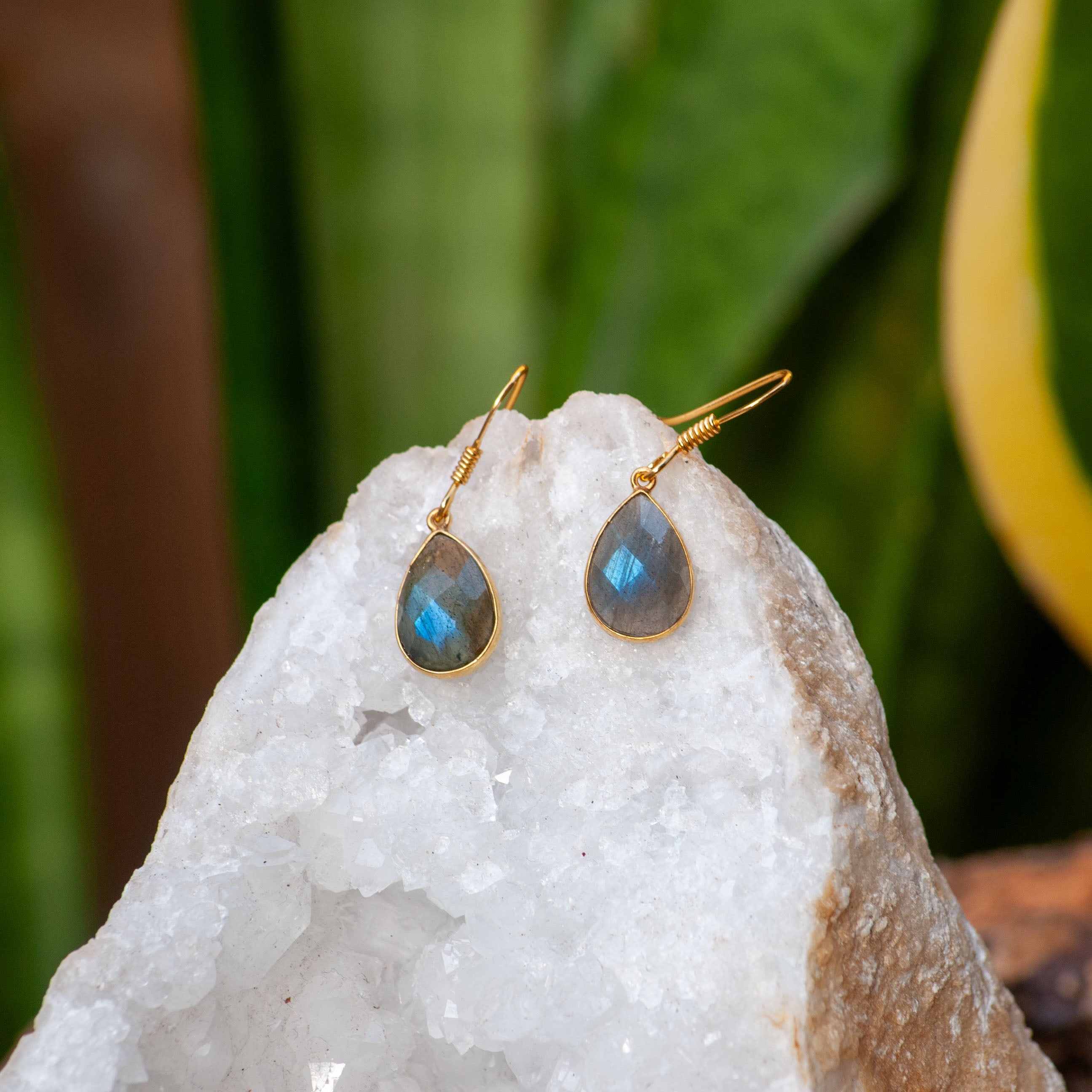 Zenvya - Maansteen Oorbellen - Gold Plated