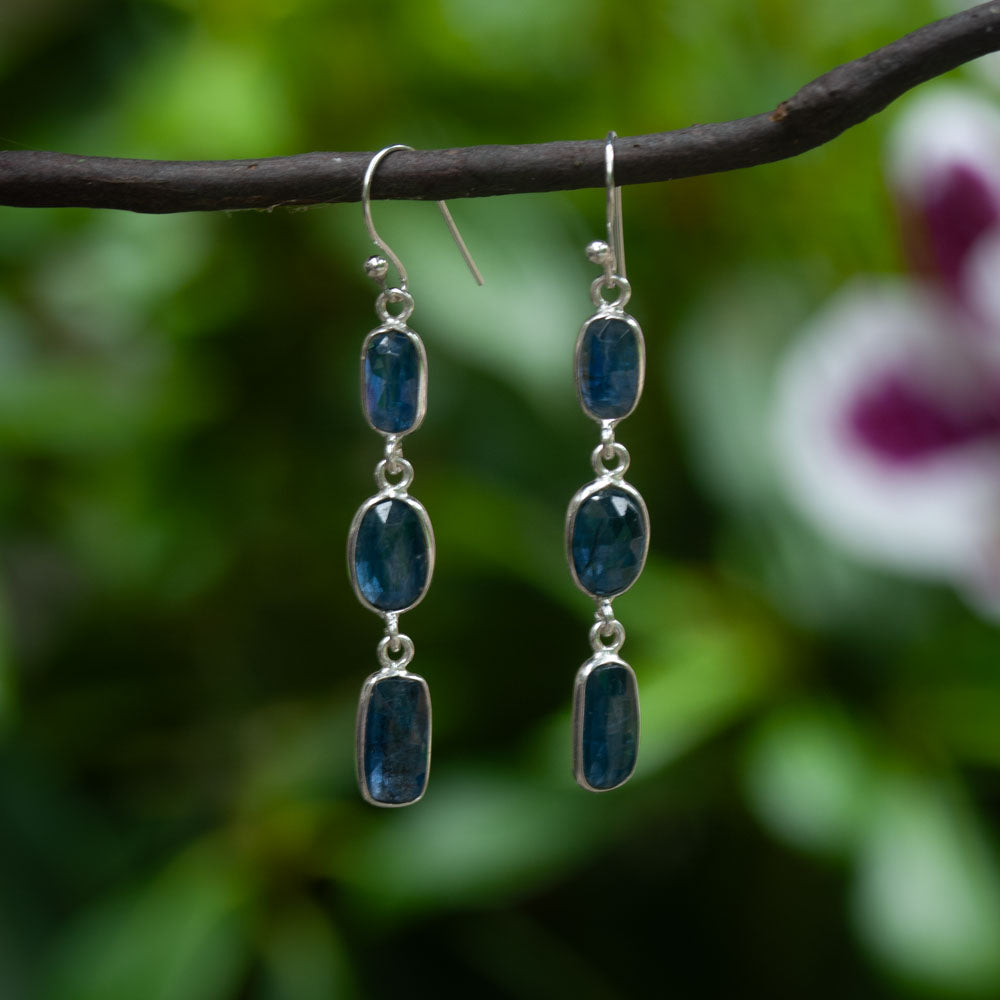 Tanzaniet Oorhangers - 925 Sterling Zilver - Echte edelsteen - Nikkelvrij