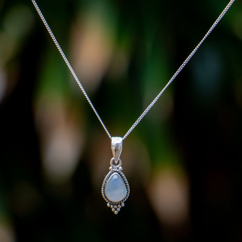 Regenboog Maansteen Ketting -  925 Sterling Zilver - Echte edelsteen - Nikkelvrij