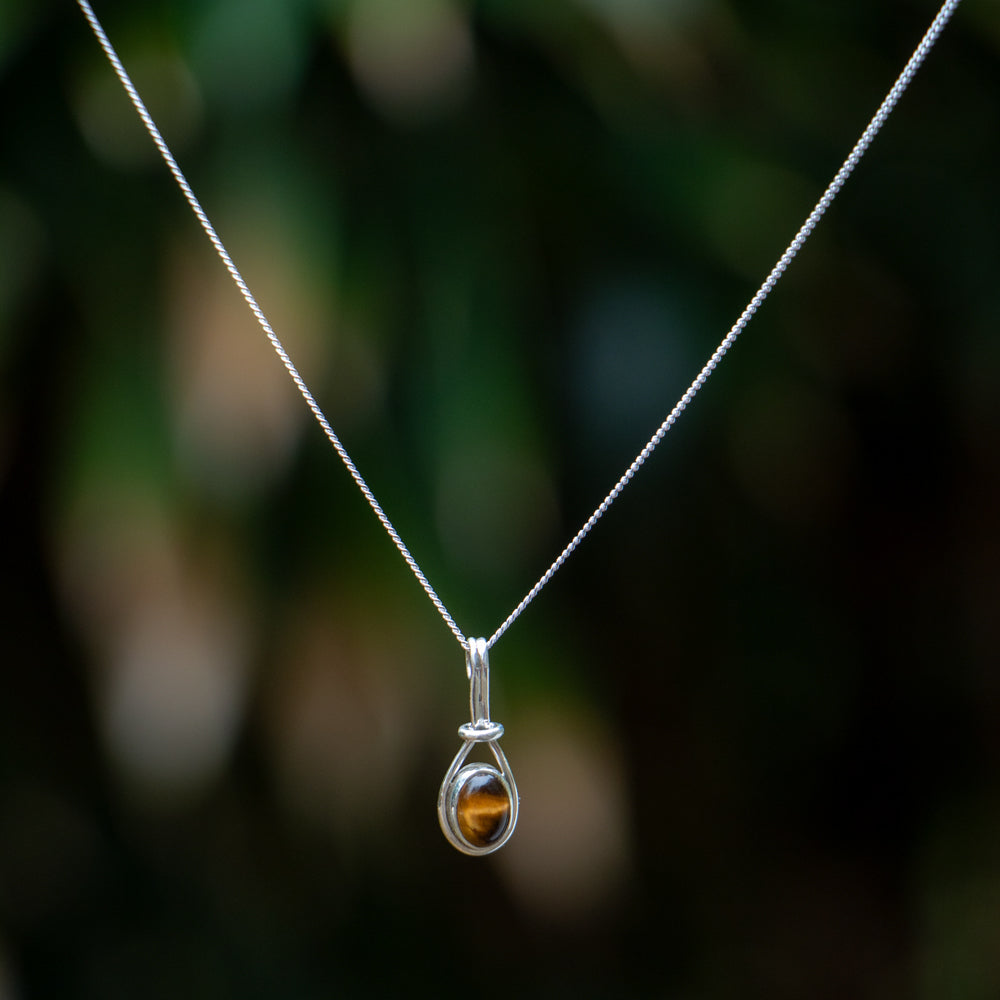 Tijgeroog Ketting - 925 Sterling Zilver - Echte edelsteen - Nikkelvrij