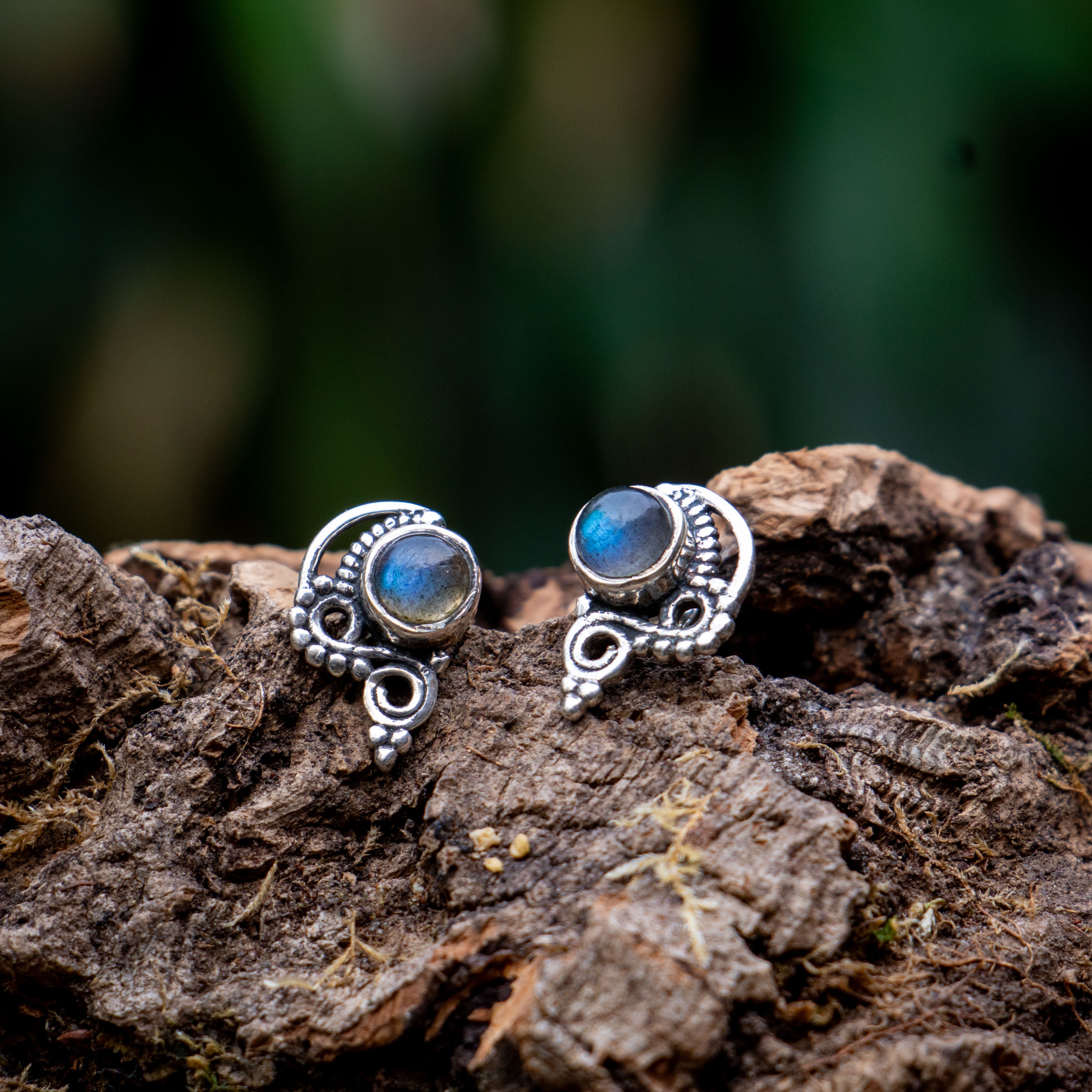 Labradoriet Oorbellen -  925 Sterling Zilver - Echte edelsteen - Nikkelvrij