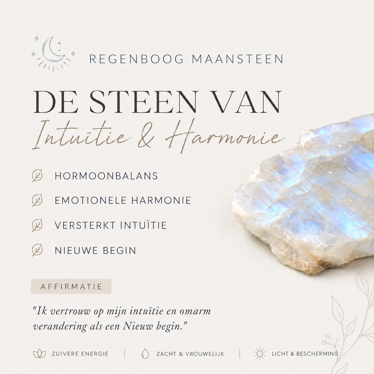 Zenvya - Regenboog Maansteen Ketting - 925 zilver