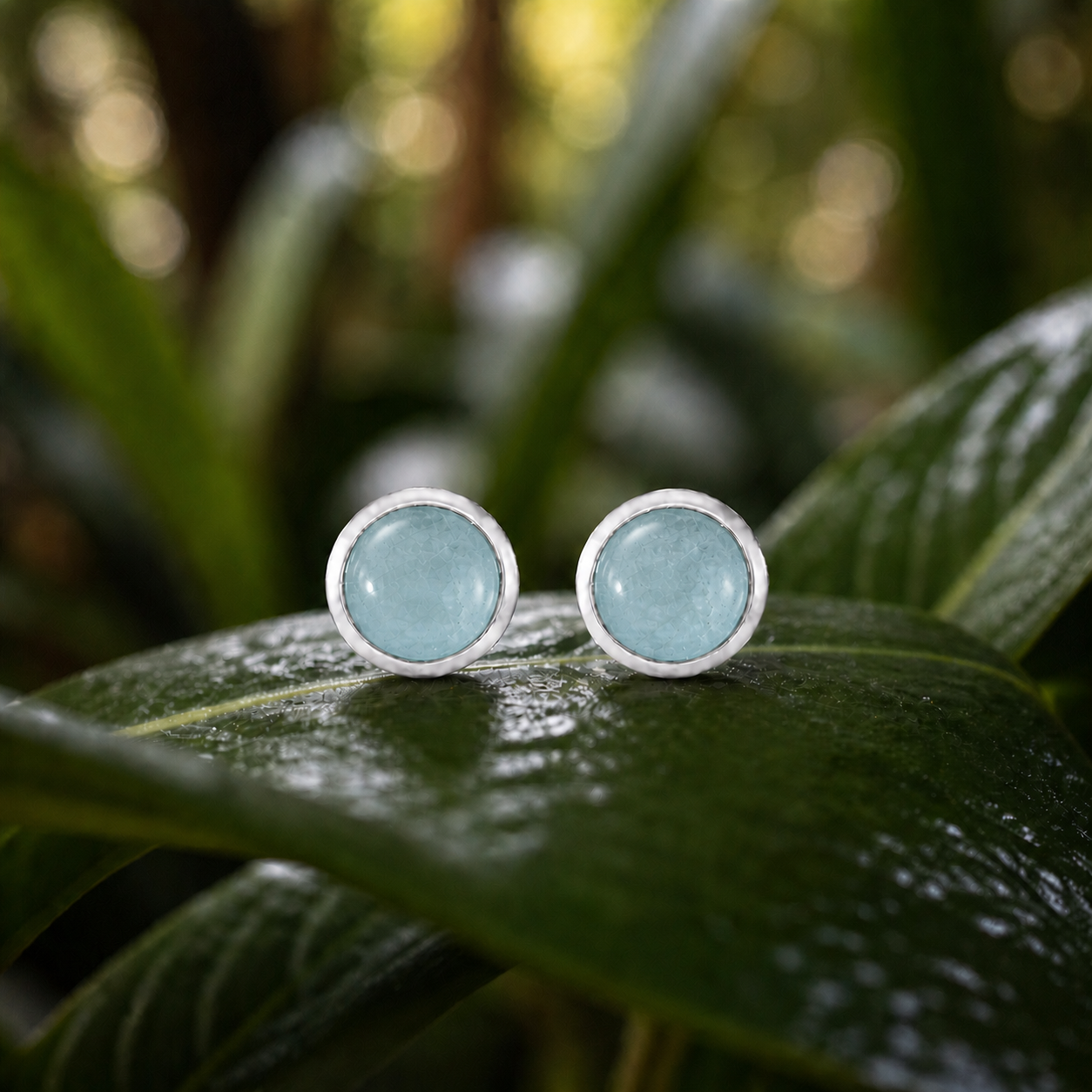 Zenvya - Aquamarijn Oorknopjes - 925 zilver