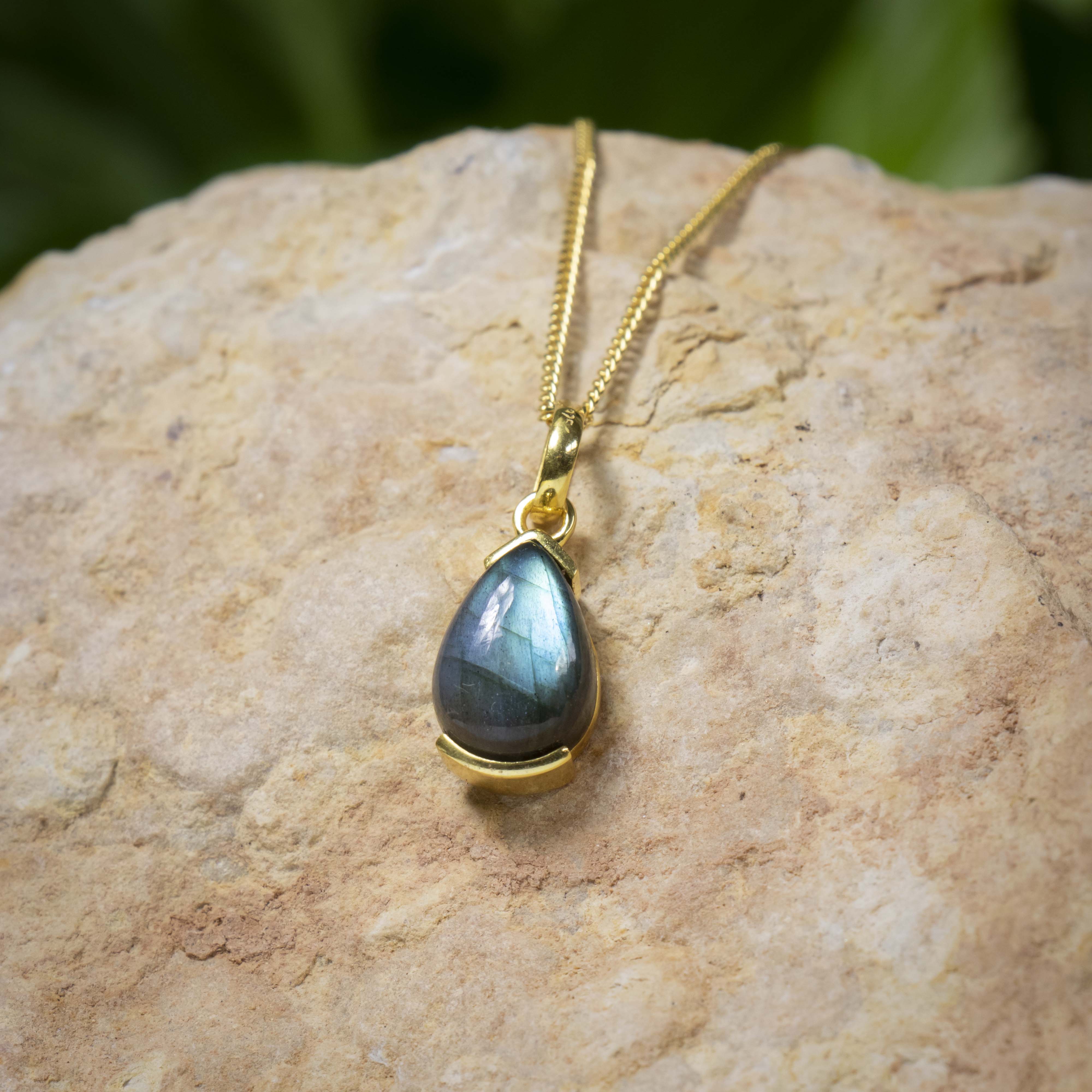 Zenvya - Labradoriet Ketting - 925 Sterling Zilver - Gold Plated