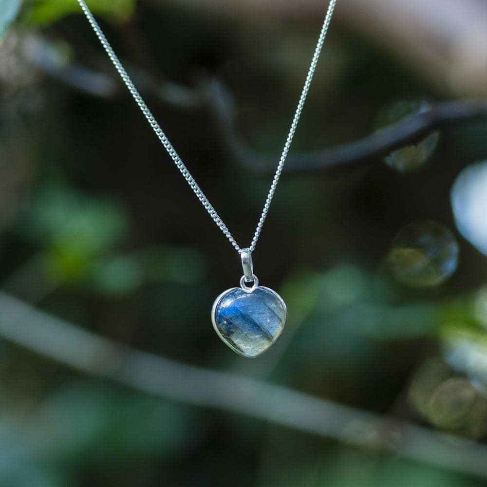 Zenvya - Labradoriet Ketting Hart - 925 zilver