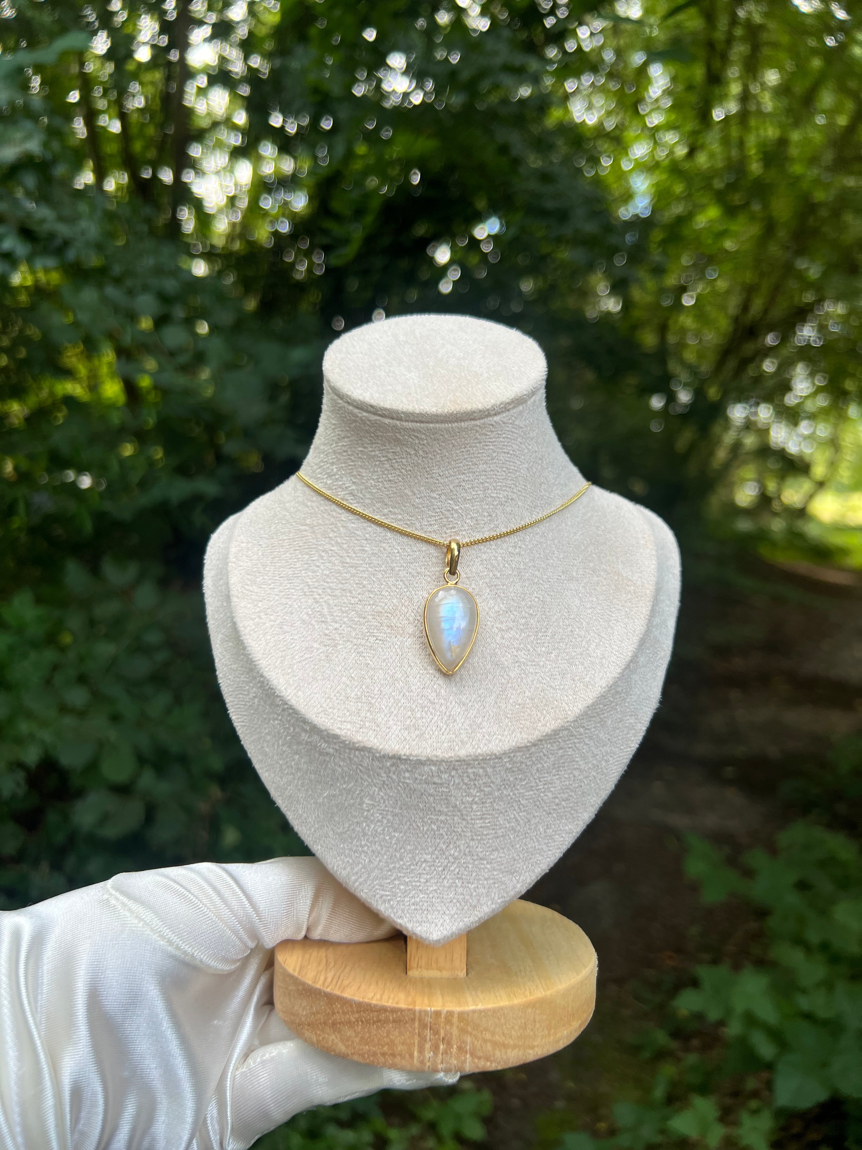 Zenvya - Regenboog Maansteen Hanger - One of a Kind - 925 zilver