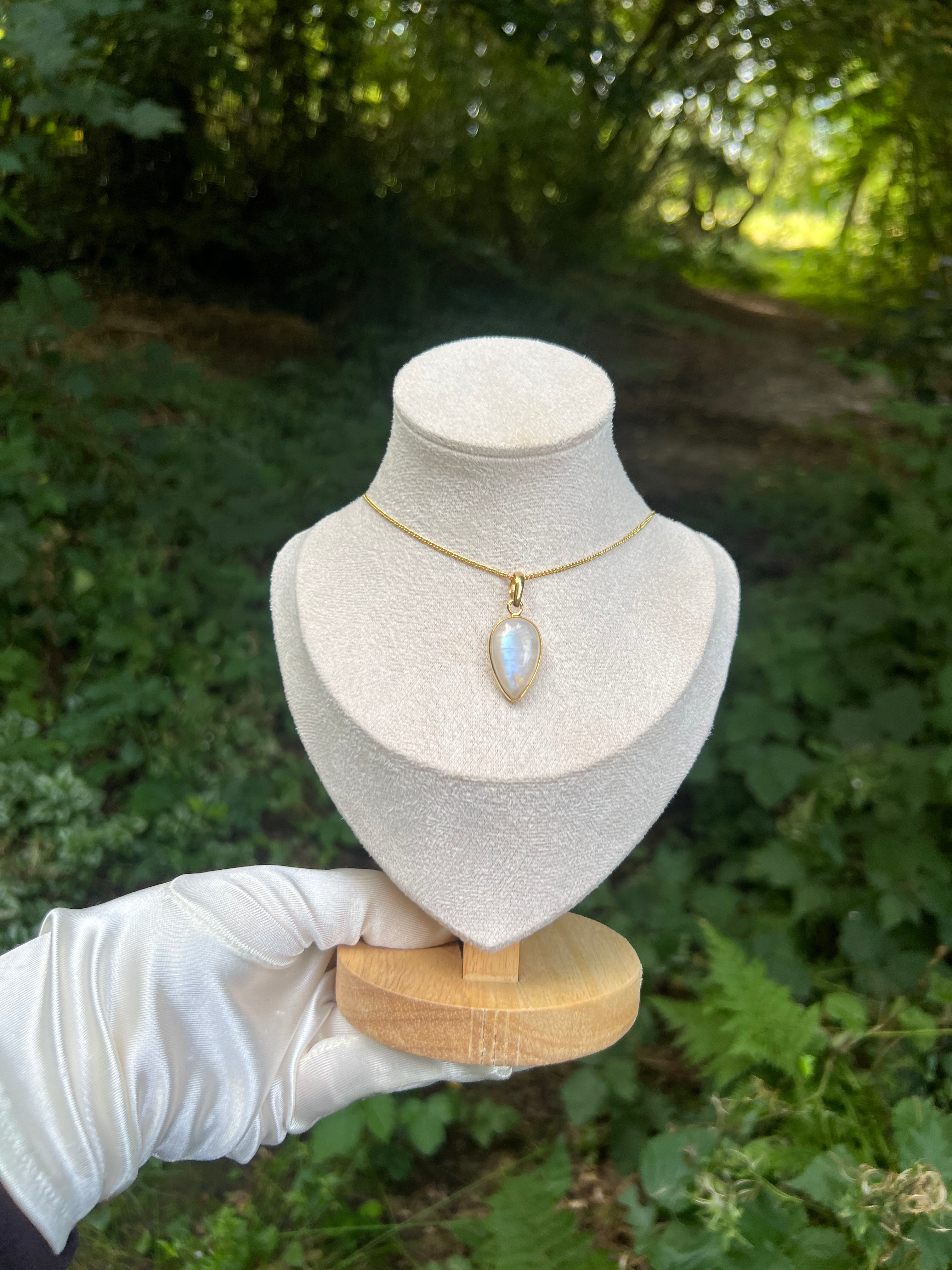 Zenvya - Regenboog Maansteen Hanger - One of a Kind - 925 zilver