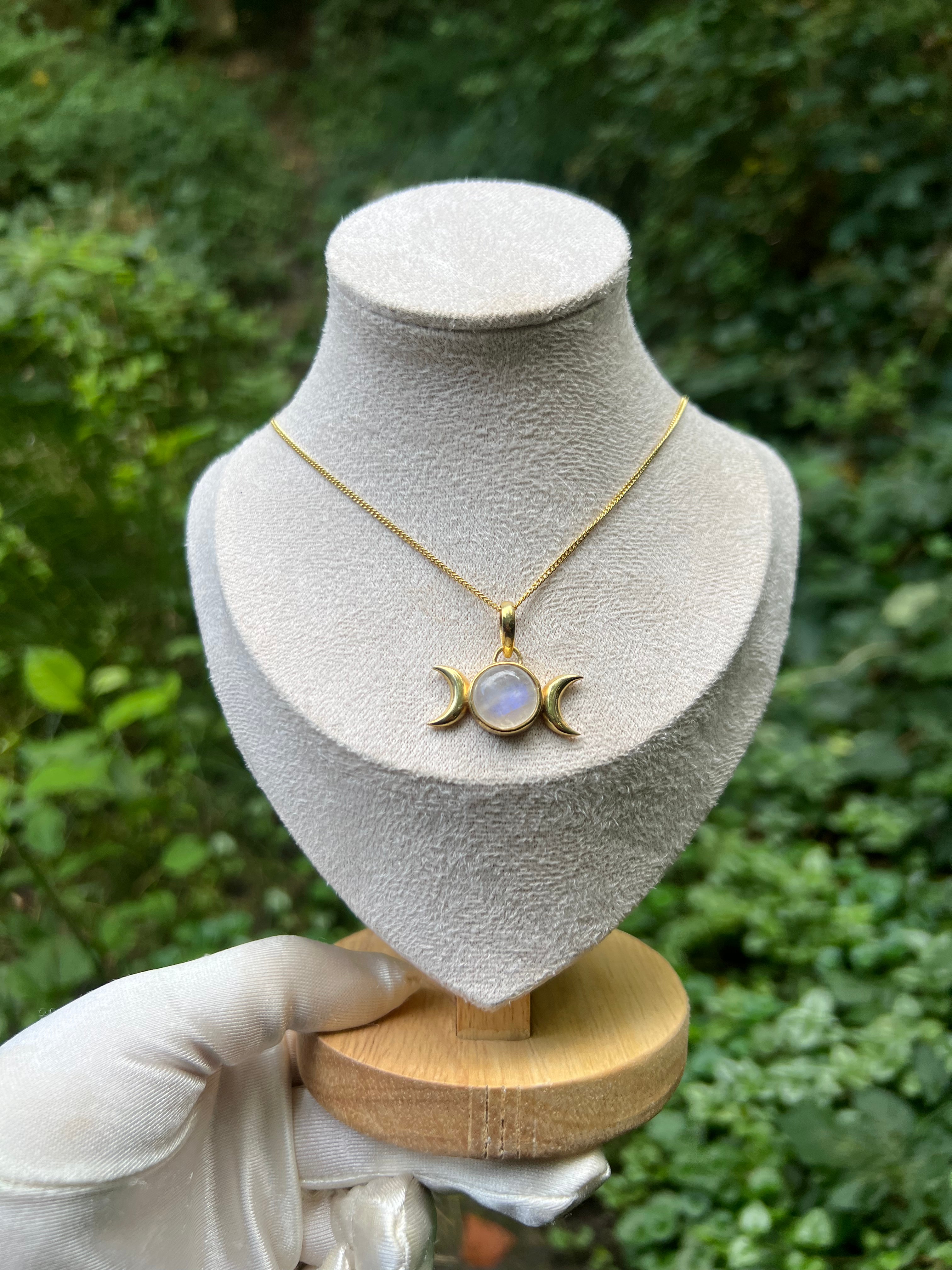 Zenvya - Regenboog Maansteen Ketting - 925 zilver - Gold Plated