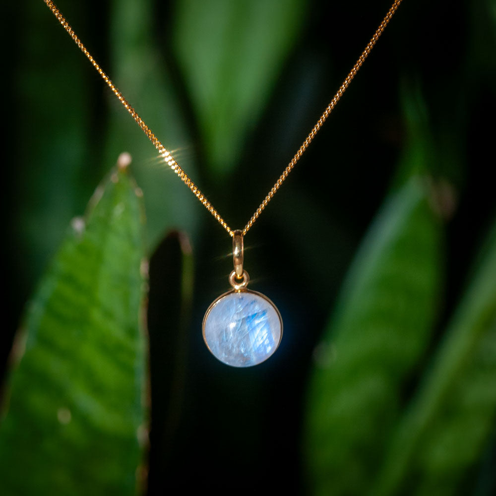 Zenvya - Regenboog Maansteen Ketting - 925 zilver - Gold Plated