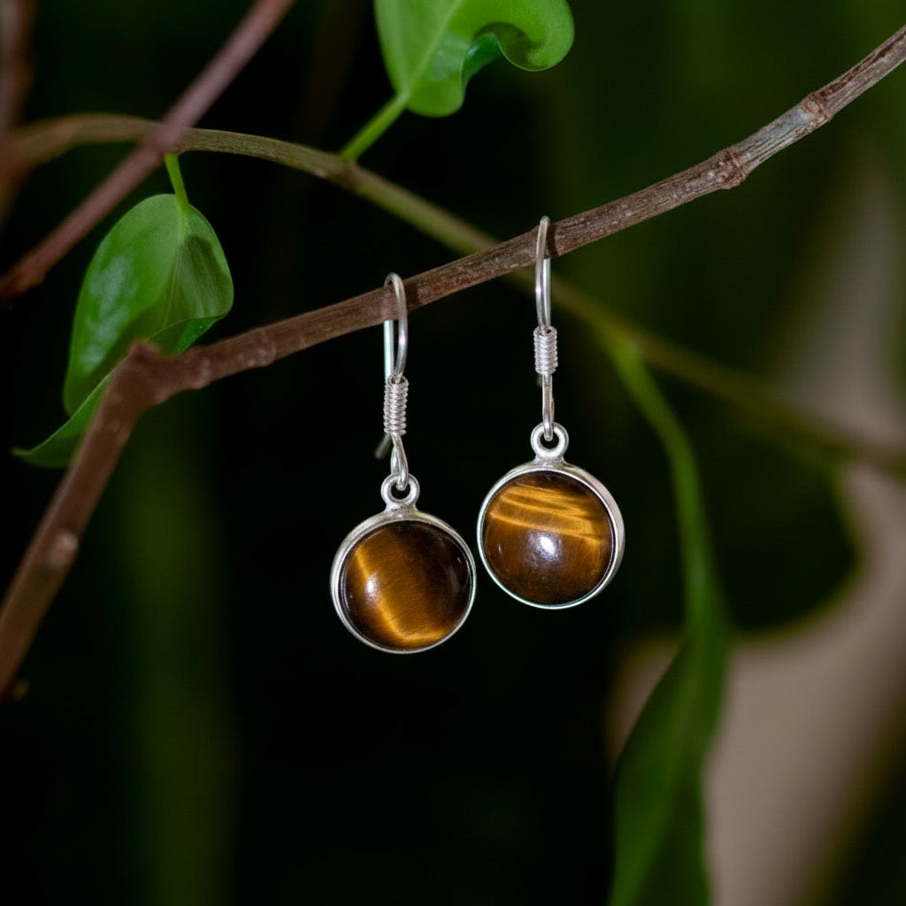Zenvya - Tijgeroog Oorhangers - 925 zilver