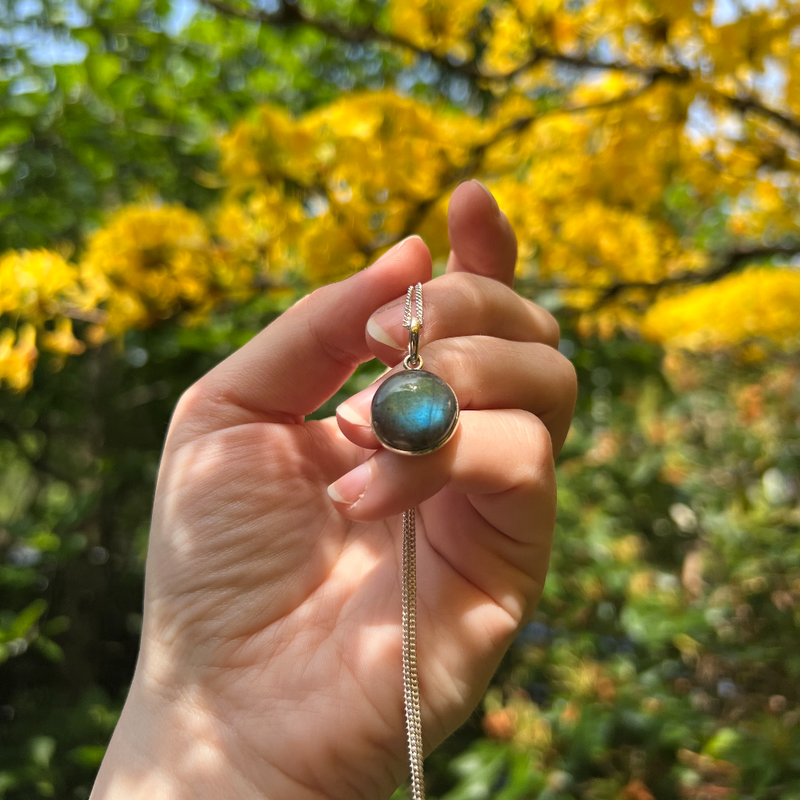 Zilveren Labradoriet Ketting