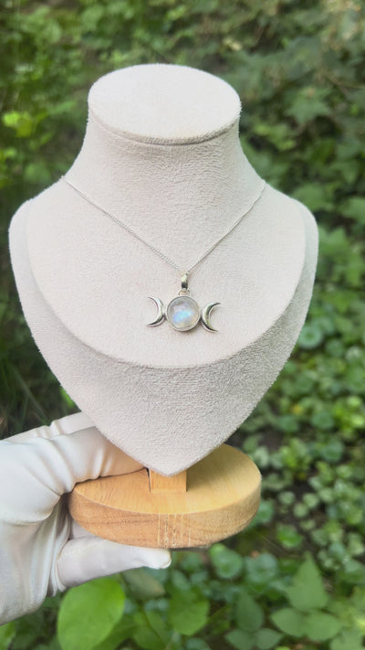 Zenvya - Regenboog Maansteen Ketting - 925 zilver 2
