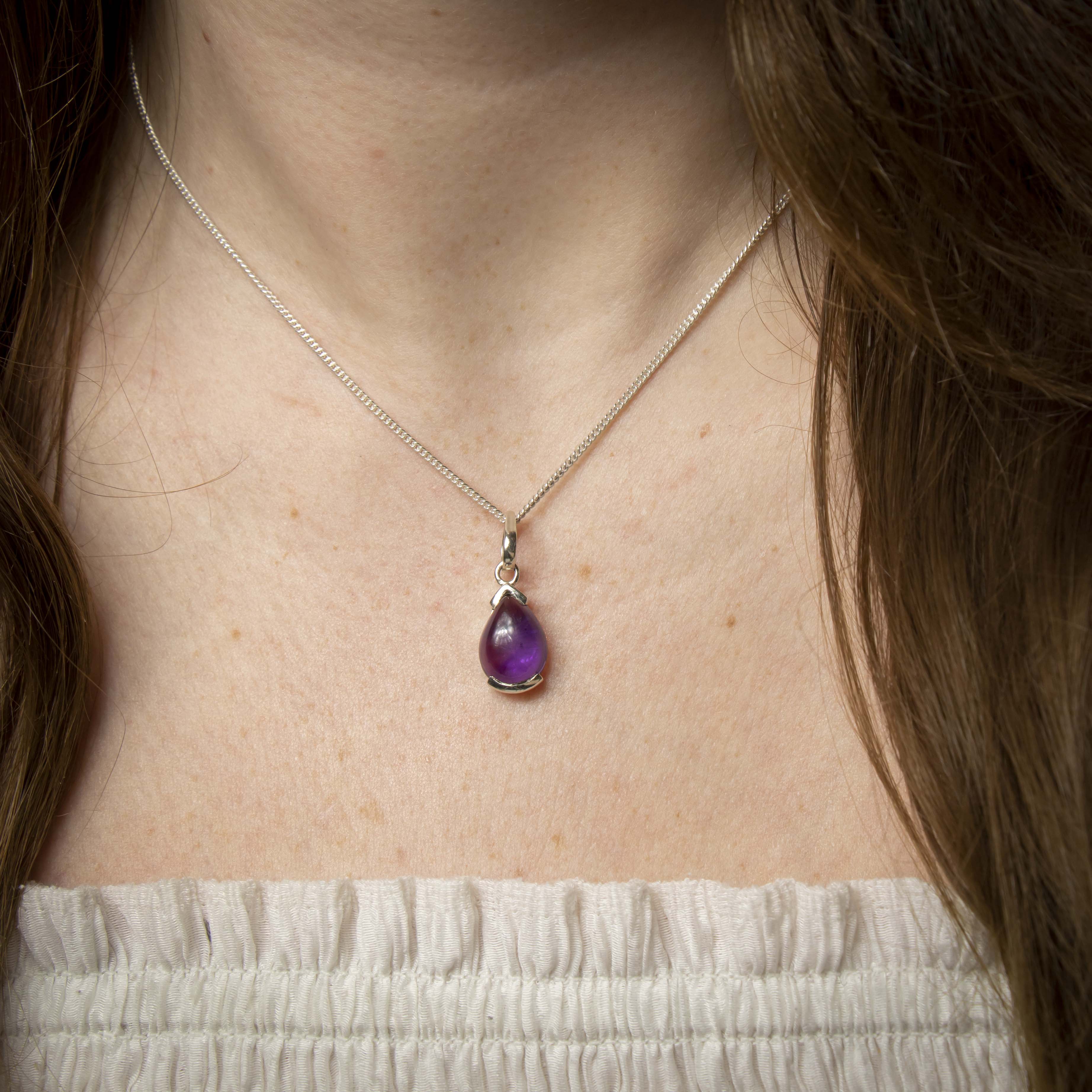 Zenvya Edelstenen Sieraden Amethist Ketting Zilver